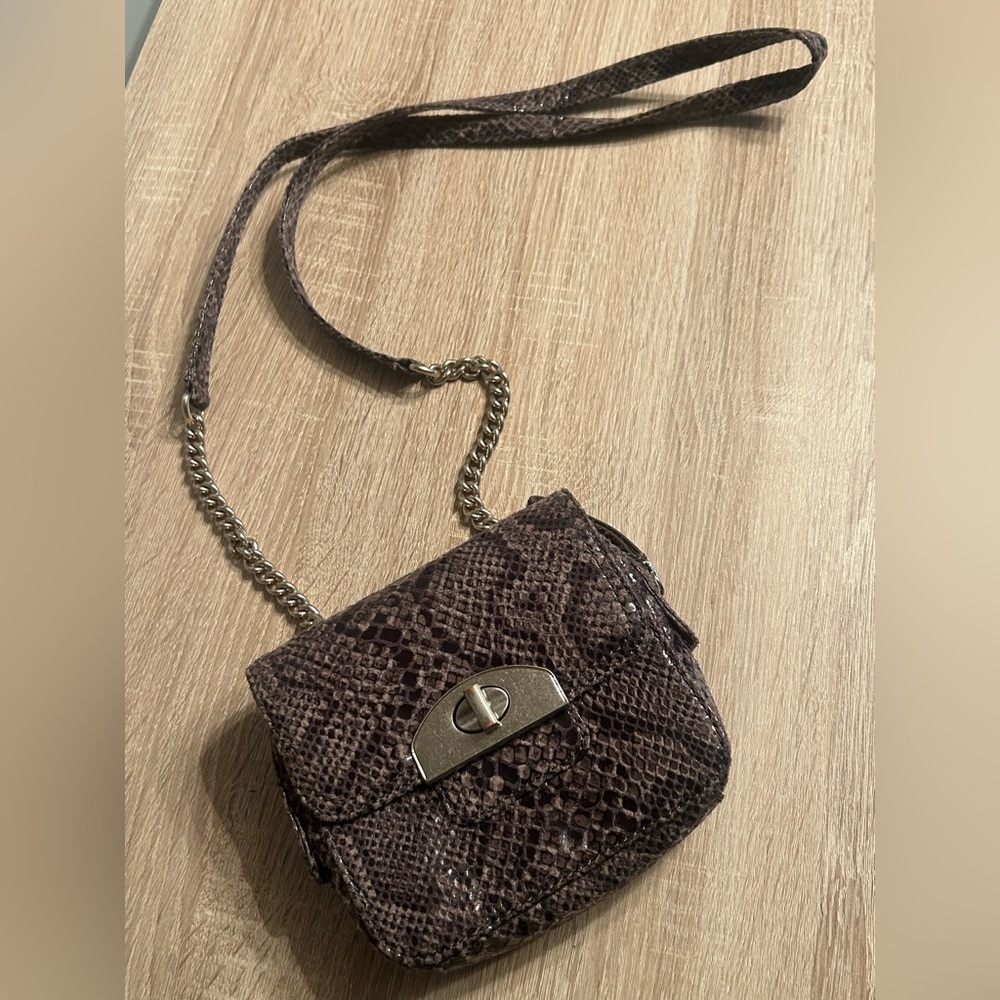 Banana Republic Dark Brown Snakeskin Crossbody Bag